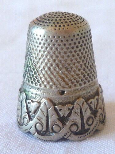 Ancien dé coudre argent - coudre,