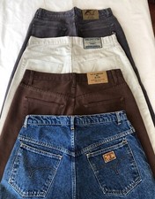 Lot de 4 Jeans Vintage en coton Vêtement de travail Jean usé-taché T.42 Fr