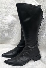Minelli, élégante paire de bottes en cuir noir, taille 36