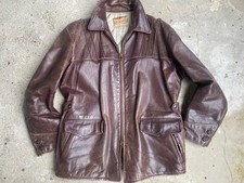 Veste en cuir de cheval Horsehide jacket vintage années 50-60 Leather L size