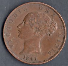 ANGLETERRE UK @ UNITED KINGDOM @ RARE MONNAIE DE 1/2 PENNY DE 1841 @ VICTORIA
