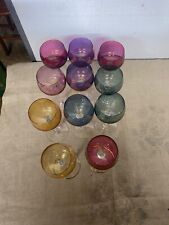Lot de 10 verre à vin sur pieds coloré torsadé style cristal glaçure italienne ?