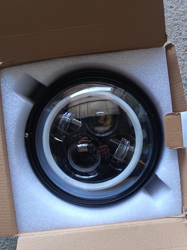 Phare moto led - phare, 7"