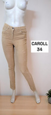 Caroll Taille 34 Superbe pantalon beige femme velours fines côtes
