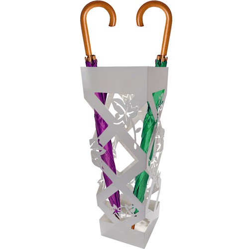 Porte parapluie carré blanc - porte-parapluie,