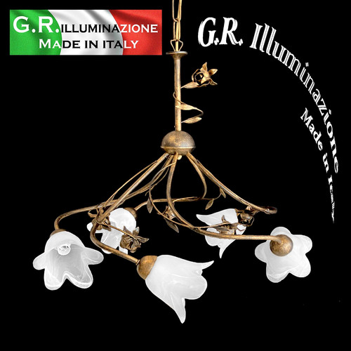 Lustre classique rouille 5 - lustre,