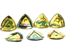 ANCIEN LOT 7 COUPELLES TERRE CUITE NORMANDE DESMANT VAUTIER TAPISSERIE DE BAYEUX