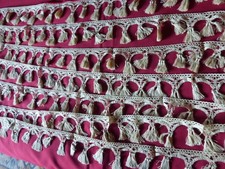 DENTELLE ANCIENNE FUSEAUX 750 cm JAMAIS UTILISEE BORDURE FRANGEE 1930