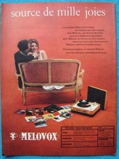 Publicité Papier - Electrophones MELOVOX de 1959