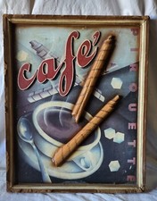 Panneau Publicitaire Café Pirouette Relief Bois Aggloméré de Cuba