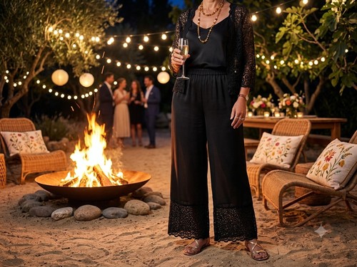 Pantalon été noire en - pantalon,