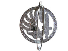 INSIGNE DE BERET DES DRAGONS PARACHUTISTES 13° RDP (ARGENTE BRILLANT + NUMEROTE)