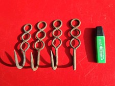 LOT 4 CROCHETS CROCS DE BOUCHER ANCIENS FER FORGÉ Deco Cuisine Vintage 