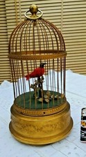 ancien automate cage à oiseau chanteur musical made in France