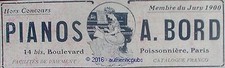 PUBLICITE PIANOS A BORD PIANO FEMME JURY DE 1907 FRENCH AD PUB ART DECO RARE
