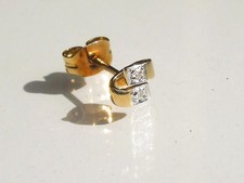 BELLE BOUCLE D'OREILLE en OR 18K 750/1000° avec DIAMANT VERITABLE / Une seule !