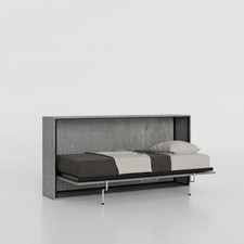 Lit escamotable gris avec