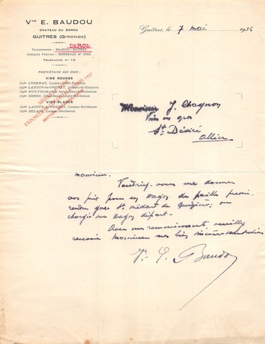 1936 veuve baudou guitres - 1936, a