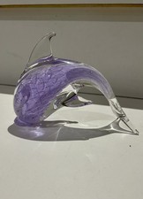 statuette dauphin Cristal Bleu