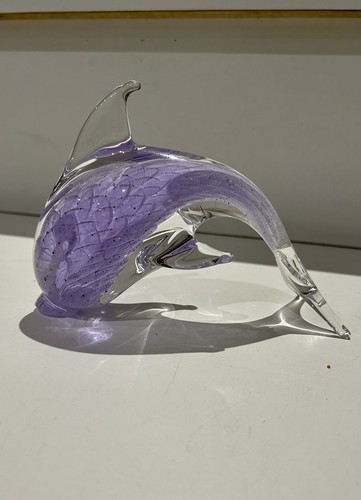 Statuette dauphin cristal bleu - statuette,
