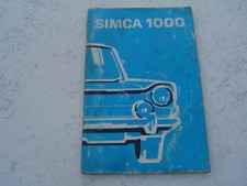 Notice entretien Simca 1000 1960 brochure Manuel emploi catalogue 