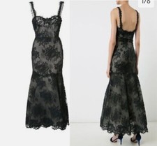 Black lace long dress. "Mermaid" Monique lhuillier 6us
