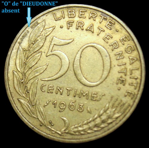 Monnaie fautée 50 centimes - fautée, :