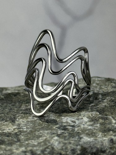 Bague argentée lignes - bague,