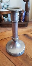 Bougeoir ancien étain. Deco brocante ancienne pour bougie table