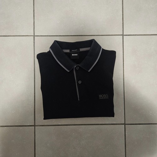 Polo noir hugo boss pour - noir, homme
