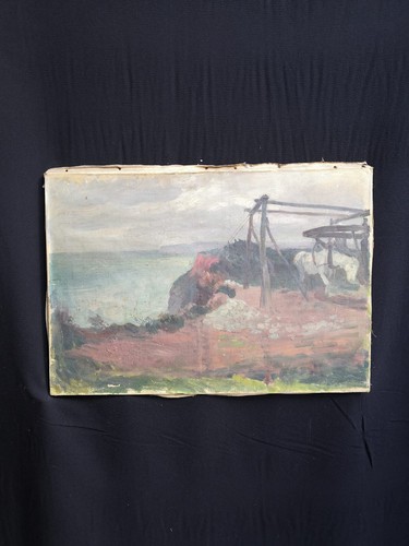 Wheat horse threshing painting
