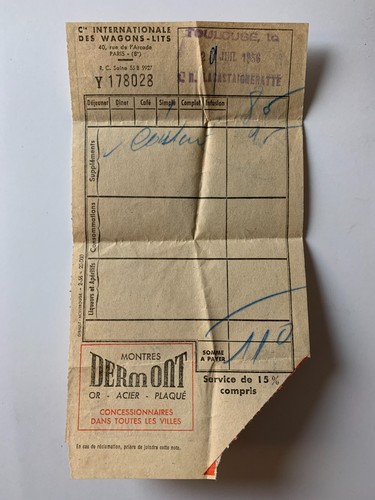Ancienne facture compagnie - ancienne,