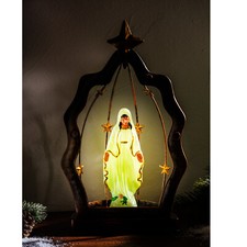 Lumineuse la Madone Décoration de Noël 30cm Maria Figurine En Métal Cadre Patron