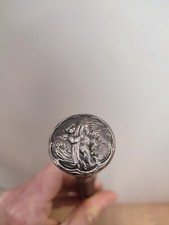 SUPERBE Canne de marche Érable Pommeau Ange / Chérubin / Angelot en Argent FAYET