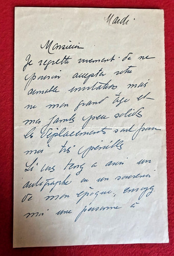 Dd30 lettre autographe - dd30-lettre,