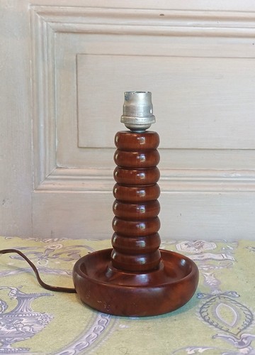 Ancien pied lampe bois - de,