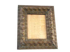 Petit cadre ancien en bois et métal.