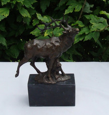 Statue Sculpture Cerf Animalier Chasse Style Art Deco Style Art Nouveau Bronze m