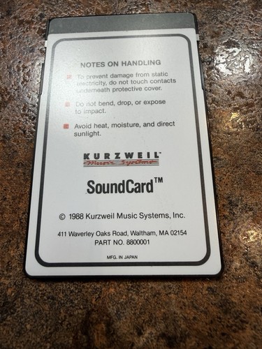 Kurzweil soundcard part number - kurzweil,