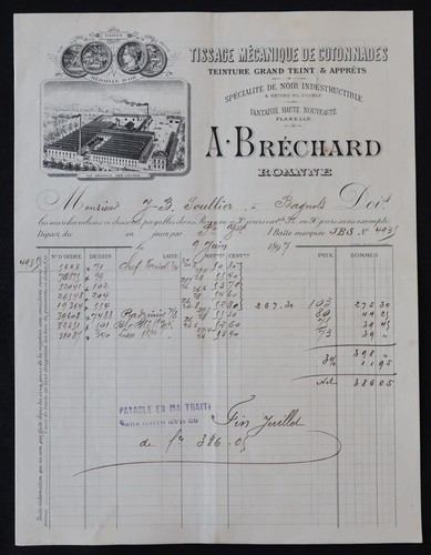 Billhead facture 1897 roanne - billhead,