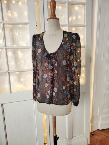 Taille chemisier noir en - taille,