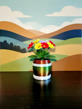 Cache-pot/pot de fleur design moderne avec soucoupe imprimé en 3D - Neuf