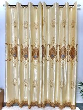 Rideaux satin brodé - rideaux,