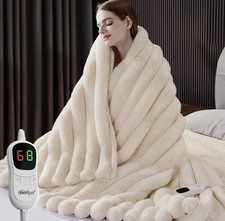 Heated Throw Blanket, Faux Fur