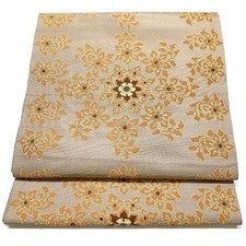 5059# Ceinture Kimono Japonaise Vintage Fukuro Obi Tissu Soie Broderie Tradit...