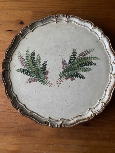 Plateau rond bois motif - en,