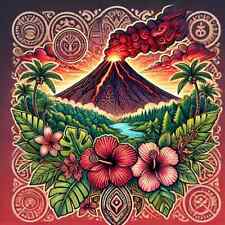 2 Autocollants hibiscus Tahiti