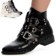 Bottes Biker À Clous Pour