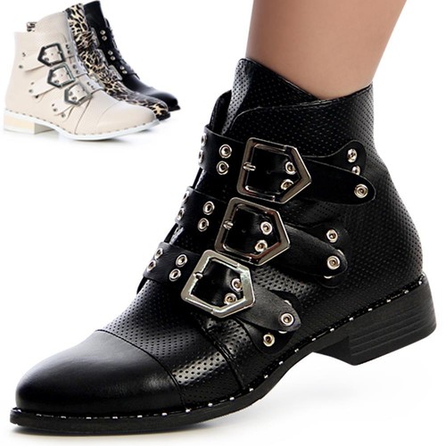 Bottes biker clous pour - À,
