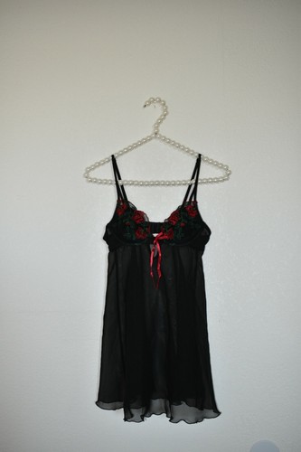 Vintage black flower sheer - vintage,